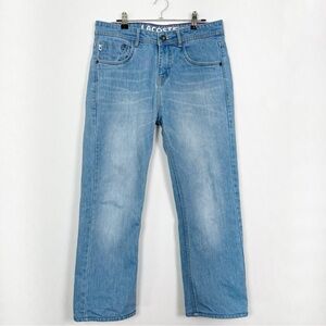 Lacoste Men's Light Blue‎ Straight Jeans Size 32 Waist Embroidered Pocket
